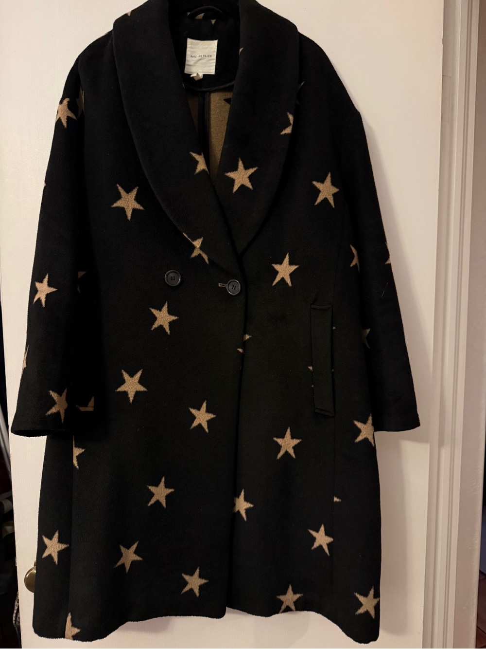 EUC Anthropologie Avec Les Filles Star Coat (Black/Tan) // Size XL - Picture 2 of 3